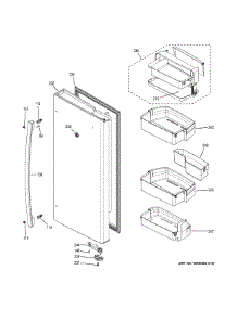 Fresh Food Door - Rh parts for Ge Refrigerator PWE23KMKCES from AppliancePartsPros.com