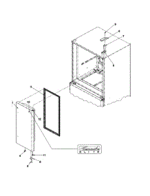 Right Refrigerator Door parts for Kenmore Refrigerator 596.76589500 (59676589500, 596 76589500) from AppliancePartsPros.com