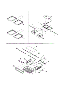 Refrigerator Shelving parts for Kenmore Refrigerator 596.76589500 (59676589500, 596 76589500) from AppliancePartsPros.com