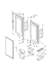 Refrigerator Door parts for Kenmore Refrigerator 596.76583602 (59676583602, 596 76583602) from AppliancePartsPros.com