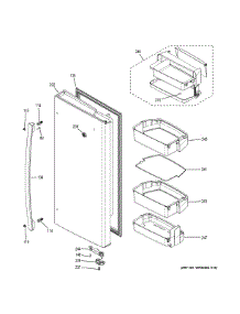 Fresh Food Door - Rh parts for Ge Refrigerator PYE22KMKEES from AppliancePartsPros.com