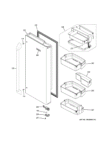Fresh Food Door - Rh parts for Ge Refrigerator ZWE23PSHISS from AppliancePartsPros.com