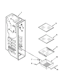 Freezer Liner Parts parts for Kenmore Refrigerator 106.51162210 (10651162210, 106 51162210) from AppliancePartsPros.com