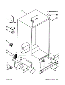 Cabinet Parts parts for Kenmore Refrigerator 106.51162210 (10651162210, 106 51162210) from AppliancePartsPros.com
