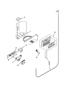 Dispenser Front Parts parts for Kenmore Refrigerator 106.51159112 (10651159112, 106 51159112) from AppliancePartsPros.com