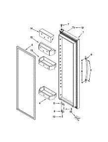 Refrigerator Door Parts parts for Kenmore Refrigerator 106.51159111 (10651159111, 106 51159111) from AppliancePartsPros.com
