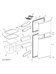 Doors & Shelves parts for Ge Refrigerator GPS12FGHBBB from AppliancePartsPros.com
