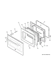 Door parts for Ge Range JS250DF3WW from AppliancePartsPros.com