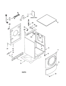 Top And Cabinet parts for Kenmore Washer 110.42822220 (11042822220, 110 42822220) from AppliancePartsPros.com