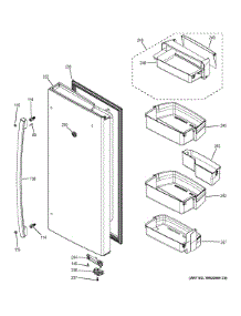 Fresh Food Door - Rh parts for Ge Refrigerator GFE29HGDBWW from AppliancePartsPros.com