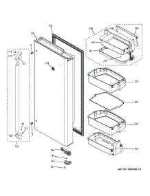 Fresh Food Door - Rh parts for Ge Refrigerator CYE23TSDBSS from AppliancePartsPros.com