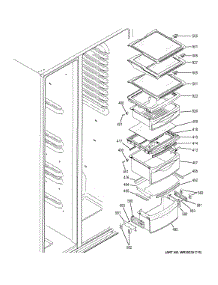 Fresh Food Shelves parts for Ge Refrigerator PZS22MMKEHES from AppliancePartsPros.com