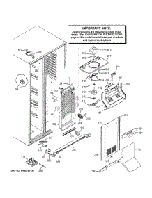 Freezer Section parts for Ge Refrigerator PSE25KGHEHWW from AppliancePartsPros.com