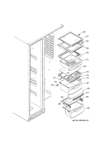 Fresh Food Shelves parts for Ge Refrigerator PSS28KSHECSS from AppliancePartsPros.com