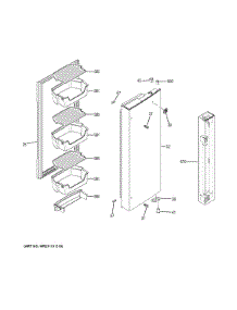 Fresh Food Door - Rh parts for Ge Refrigerator CNE25SSKAKSS from AppliancePartsPros.com