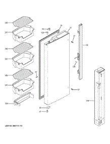 Fresh Food Door - Lh parts for Ge Refrigerator CNE25SSKAKSS from AppliancePartsPros.com