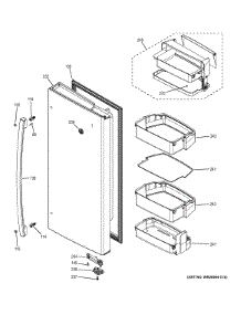 Fresh Food Door - Rh parts for Ge Refrigerator PFE28KMKBES from AppliancePartsPros.com