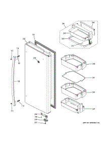 Fresh Food Door - Rh parts for Ge Refrigerator PYE22PSHJSS from AppliancePartsPros.com