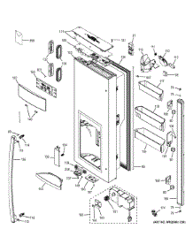 Dispenser Door parts for Ge Refrigerator GFE26GMKBES from AppliancePartsPros.com