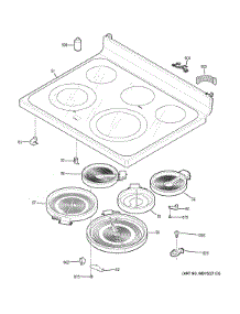 Cooktop parts for Ge Range JB750DJ2WW from AppliancePartsPros.com