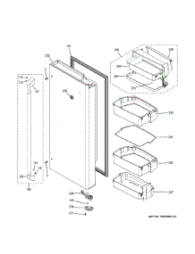 Fresh Food Door - Rh parts for Ge Refrigerator CYE22USHCSS from AppliancePartsPros.com