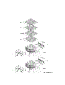 Freezer Shelves parts for Ge Refrigerator CSB42WSKBSS from AppliancePartsPros.com