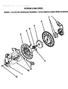 Power Cord Reel parts for Kenmore Vacuum 116.27112790 (11627112790, 116 27112790) from AppliancePartsPros.com