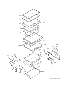 Fresh Food Shelves parts for Ge Refrigerator ZISP420DHBSS from AppliancePartsPros.com
