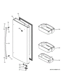 Fresh Food Door - Rh parts for Ge Refrigerator GNE29GGHEBB from AppliancePartsPros.com
