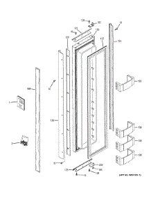 Freezer Door parts for Ge Refrigerator ZIS480NHC from AppliancePartsPros.com