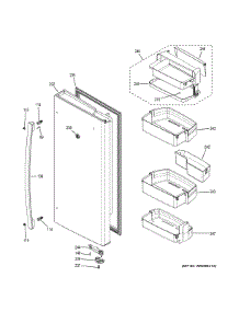 Fresh Food Door - Rh parts for Ge Refrigerator PWE23KSDHSS from AppliancePartsPros.com