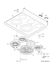 Cooktop parts for Ge Range JB755DJ1WW from AppliancePartsPros.com