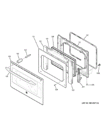 Door parts for Ge Range JS250DF2BB from AppliancePartsPros.com