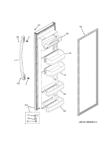 Fresh Food Door parts for Ge Refrigerator GSE22ESHCSS from AppliancePartsPros.com