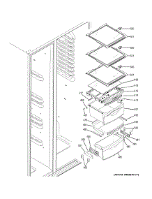 Fresh Food Shelves parts for Ge Refrigerator GZS22DMJBFES from AppliancePartsPros.com