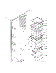 Refrigerator Shelves parts for Ge Refrigerator GSE26HMECHES from AppliancePartsPros.com