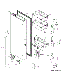 Fresh Food Door - Lh parts for Ge Refrigerator ZWE23PSHDSS from AppliancePartsPros.com