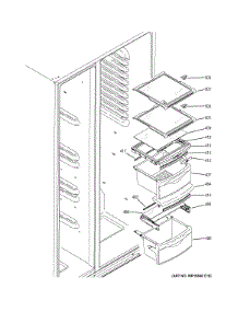 Fresh Food Shelves parts for Ge Refrigerator GSS25CGHBCWW from AppliancePartsPros.com