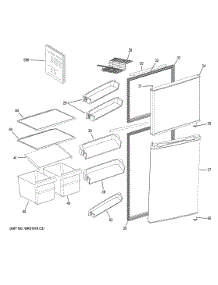 Doors & Shelves parts for Ge Refrigerator GPS12FGHBSB from AppliancePartsPros.com