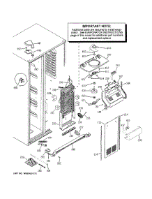 Freezer Section parts for Ge Refrigerator GZS23HGECFBB from AppliancePartsPros.com