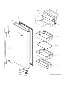 Fresh Food Door - Rh parts for Ge Refrigerator PYE22PSHDSS from AppliancePartsPros.com