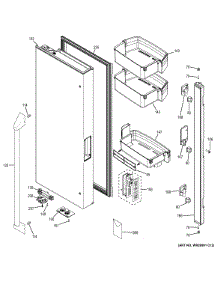 Fresh Food Door - Lh parts for Ge Refrigerator ZWE23PSHBSS from AppliancePartsPros.com