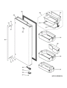 Fresh Food Door - Rh parts for Ge Refrigerator ZWE23ESHBSS from AppliancePartsPros.com