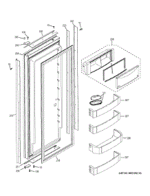 Fresh Food Door parts for Ge Refrigerator ZIS420NHA from AppliancePartsPros.com