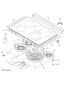Cooktop parts for Ge Range JS750SF1SS from AppliancePartsPros.com