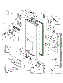 Dispenser Door parts for Ge Refrigerator DFE29JGDEWW from AppliancePartsPros.com