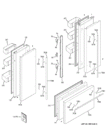 Doors parts for Ge Refrigerator ZIPS360NZA from AppliancePartsPros.com