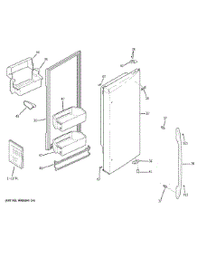 Fresh Food Door - Rh parts for Ge Refrigerator PGCS1RKZJSS from AppliancePartsPros.com