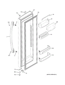 Fresh Food Door parts for Ge Refrigerator GSE23GGEBCBB from AppliancePartsPros.com