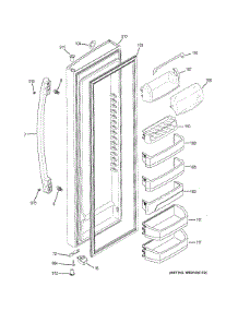 Fresh Food Door parts for Ge Refrigerator GSE23GGEBCWW from AppliancePartsPros.com